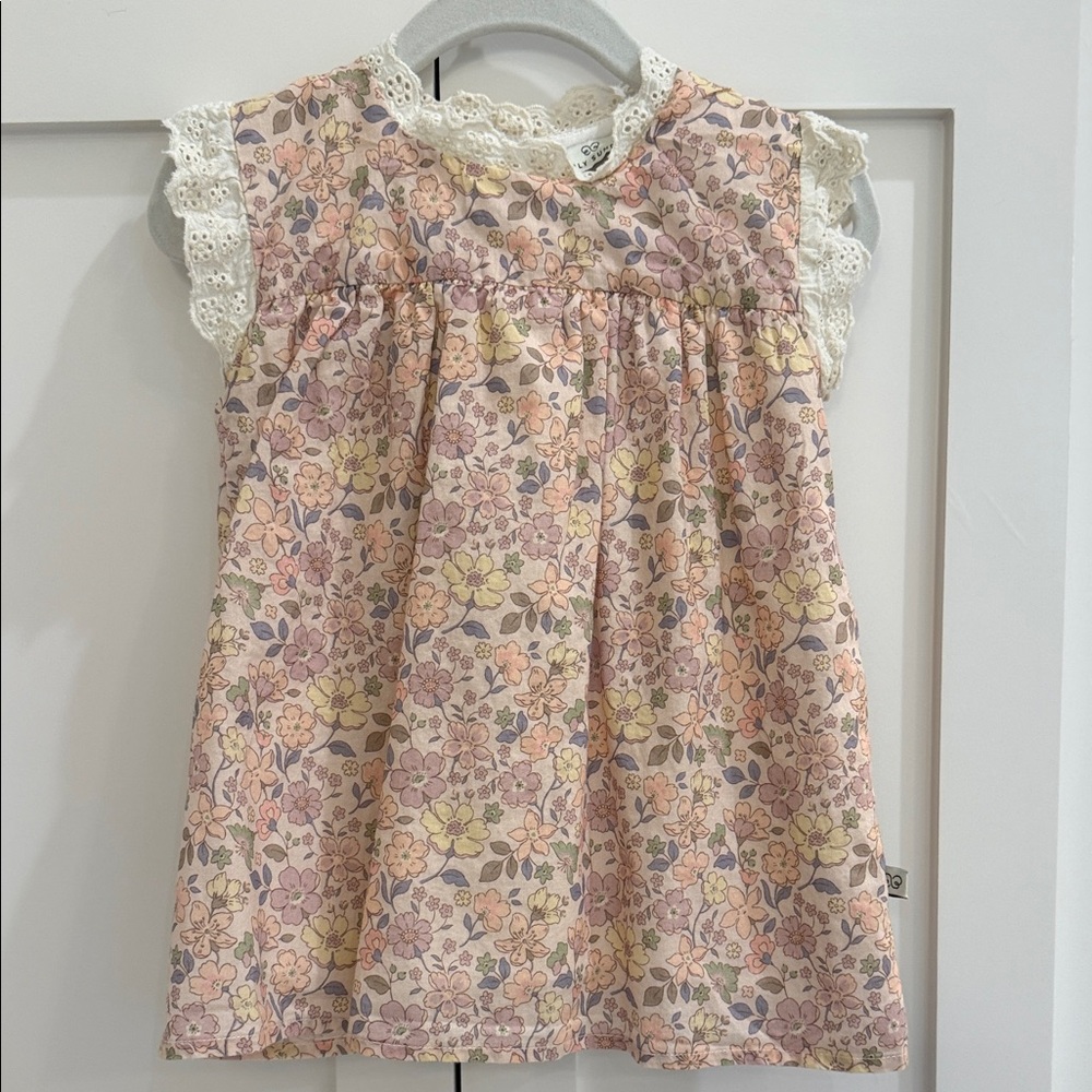 Early Sunday Susie Dress with Bloomers in Garden Flower Muted 18/24M